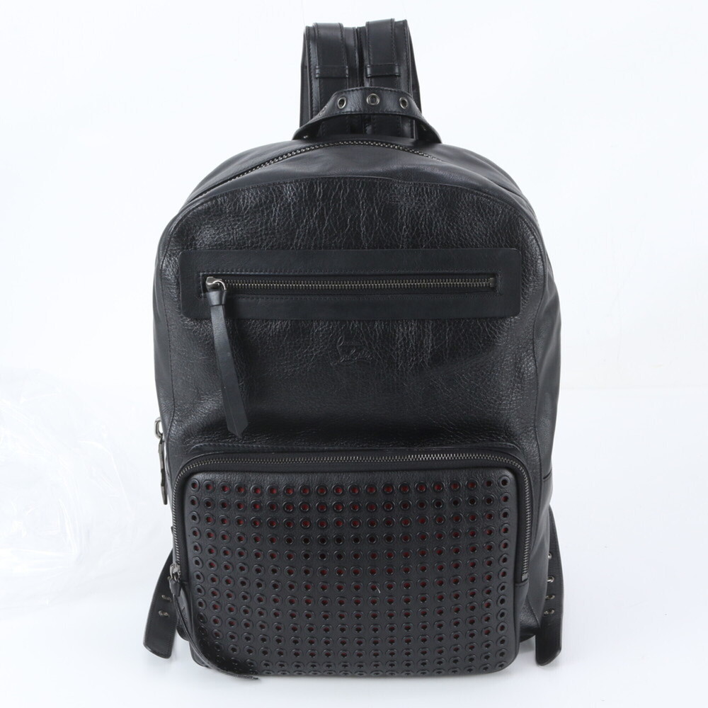 Christian Louboutin Aliosha Backpack, Leather Rucksack, Black, Men's